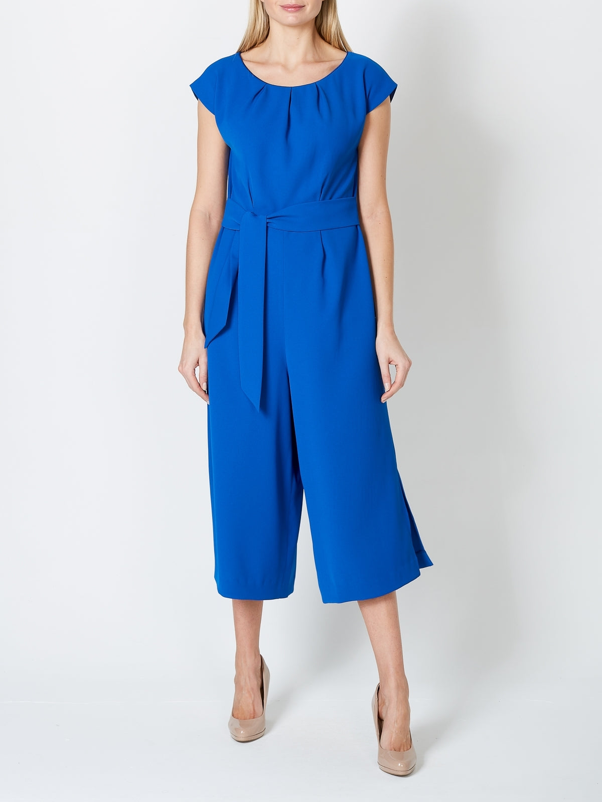 Culottes Jumpsuit Cobalt Milano Crepe - Main Image