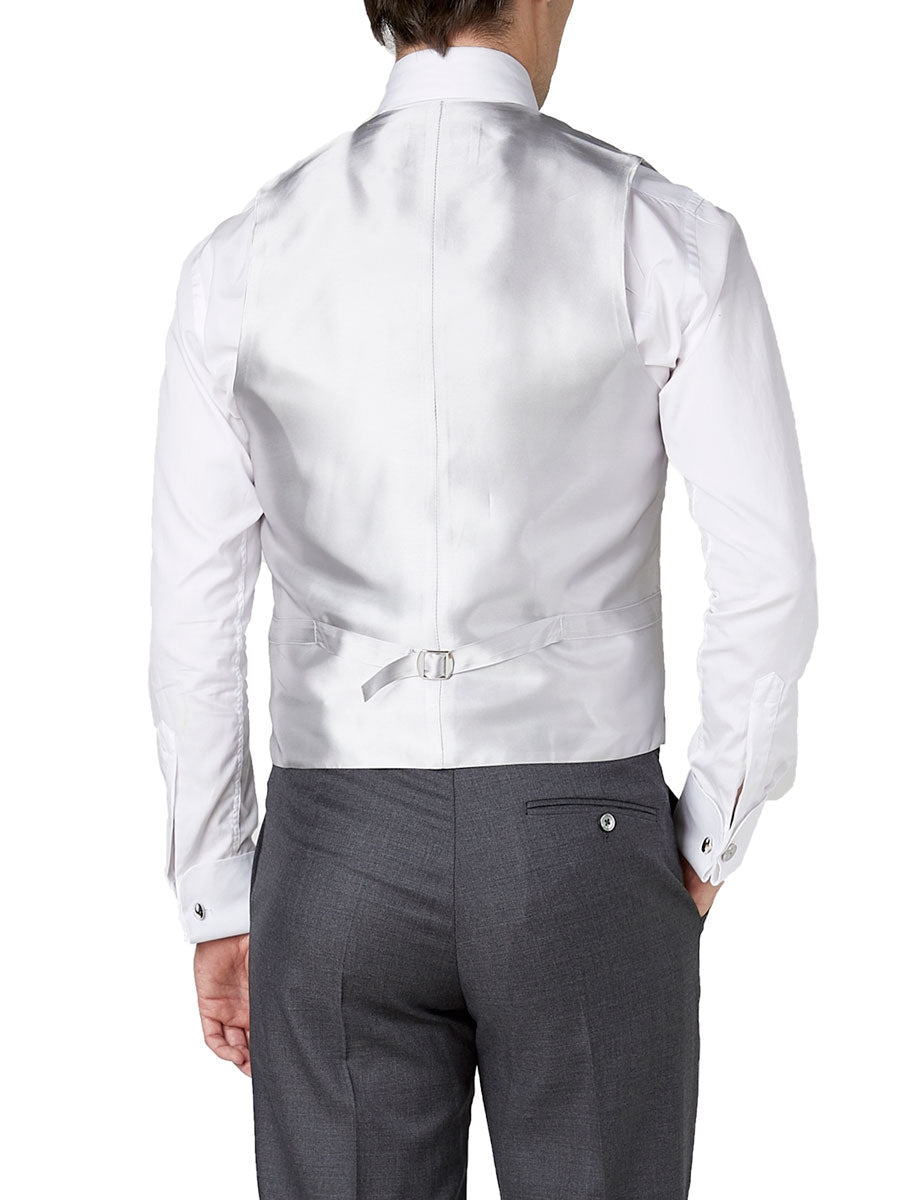 Grey Gabardine Wool Double Breasted Waistcoat