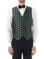 Green Gold Bees Silk Single Breasted Waistcoat