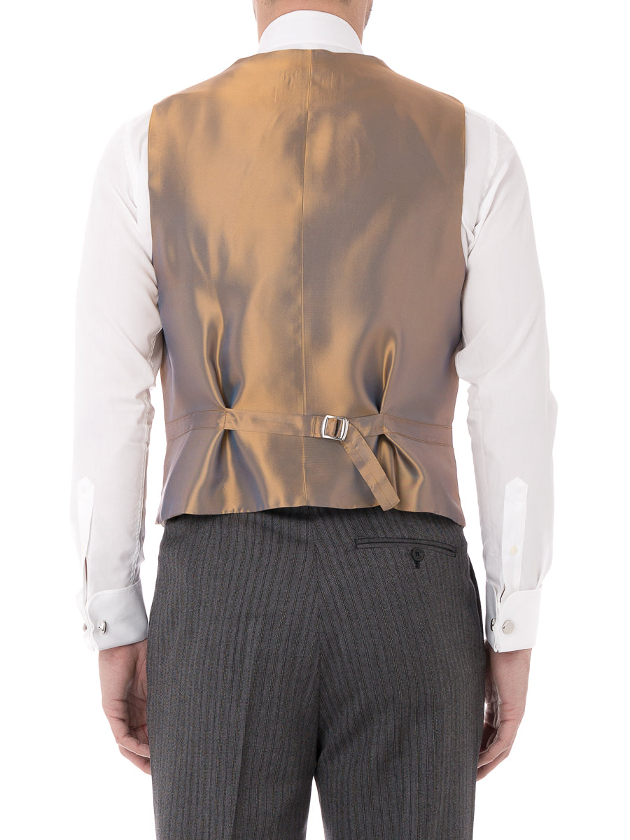 Green Gold Bees Silk Single Breasted 6 Button Waistcoat