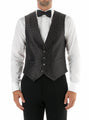 Black Pickwick Silk Single Breasted 4 Button Shawl Lapel Waistcoat