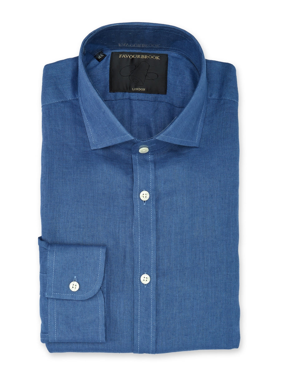 Lagan Colne Linen Cutaway Collar Shirt