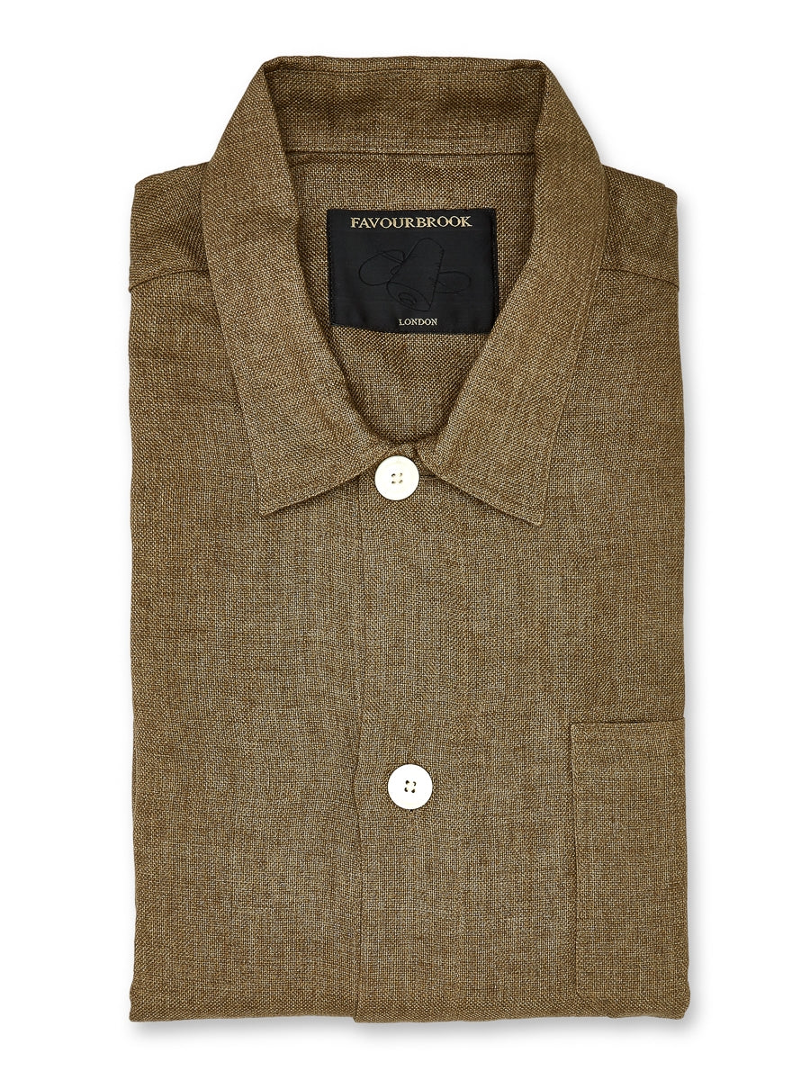 Khaki Kirtling Linen Safari Shirt