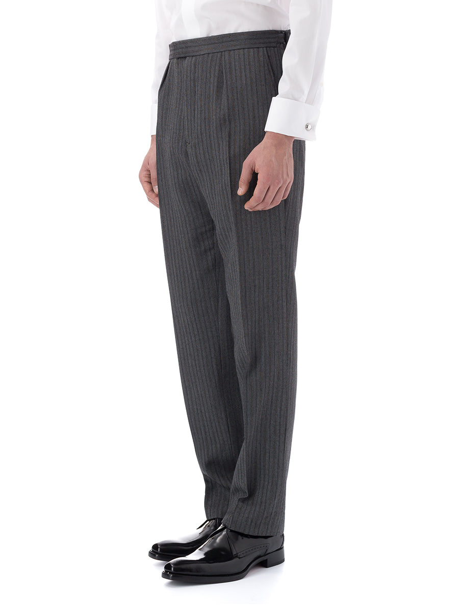 Grey Westminster Stripe Wool Cavalry Trouser