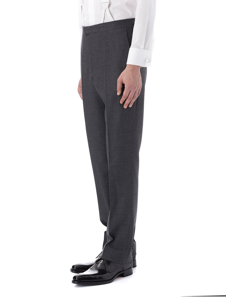 Charcoal Merino Wool Flat Front Trouser Favourbrook