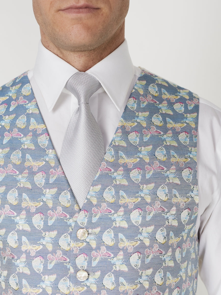 Victoria Sky Blue Single Breasted Waistcoat