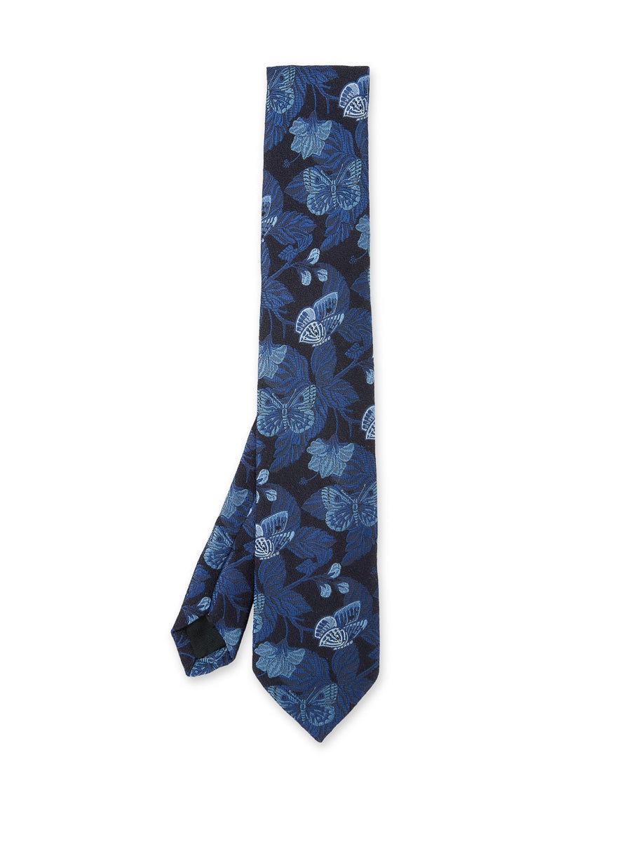 Navy Brimstone Silk Tie