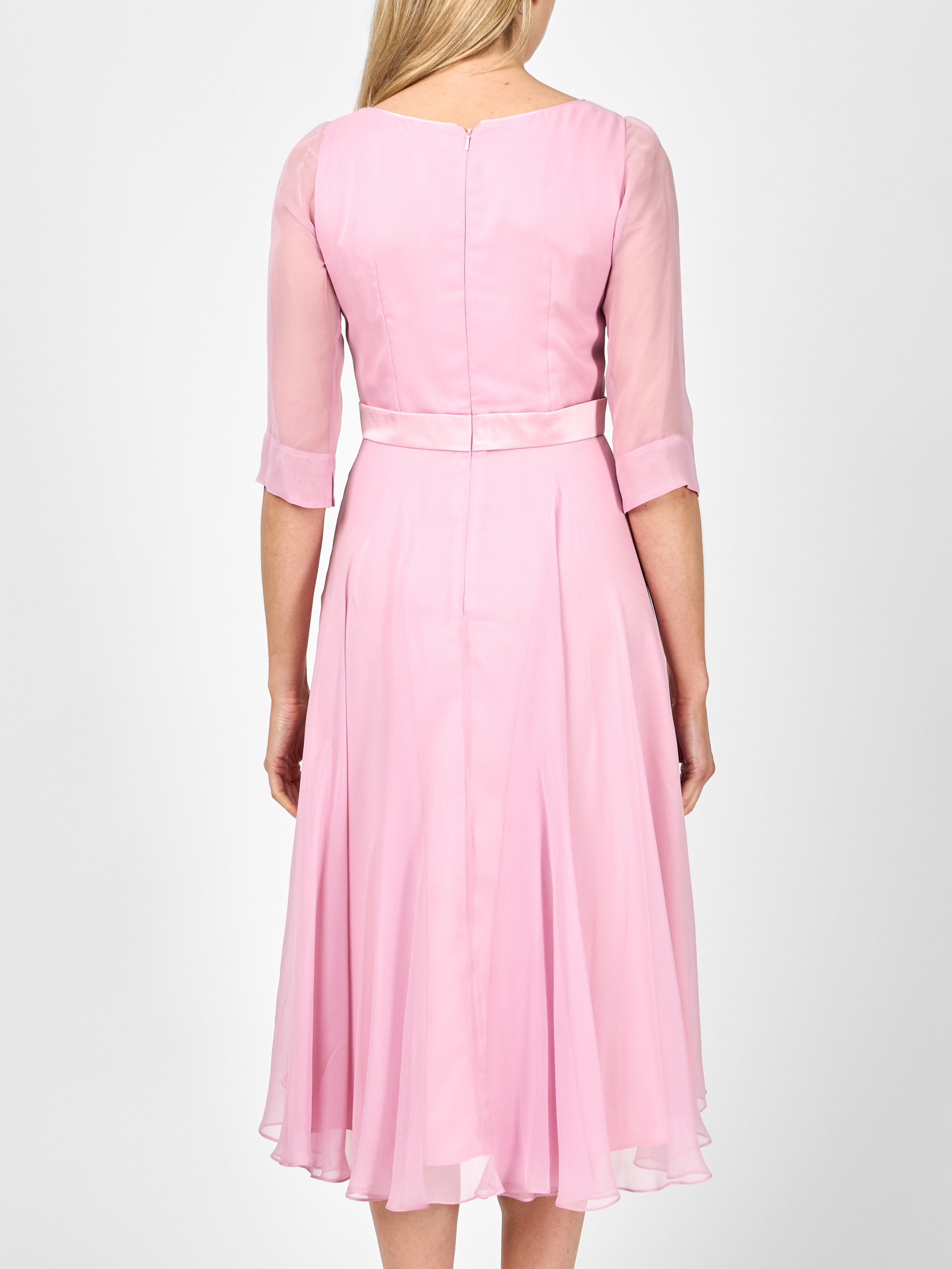 Serena Circle Dress Longer Rose Quartz Silk Georgette