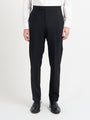 Black Dalton Wool Dress Trouser with Trim