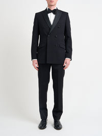 Black Hampton Wool Double Breasted Dinner Jacket