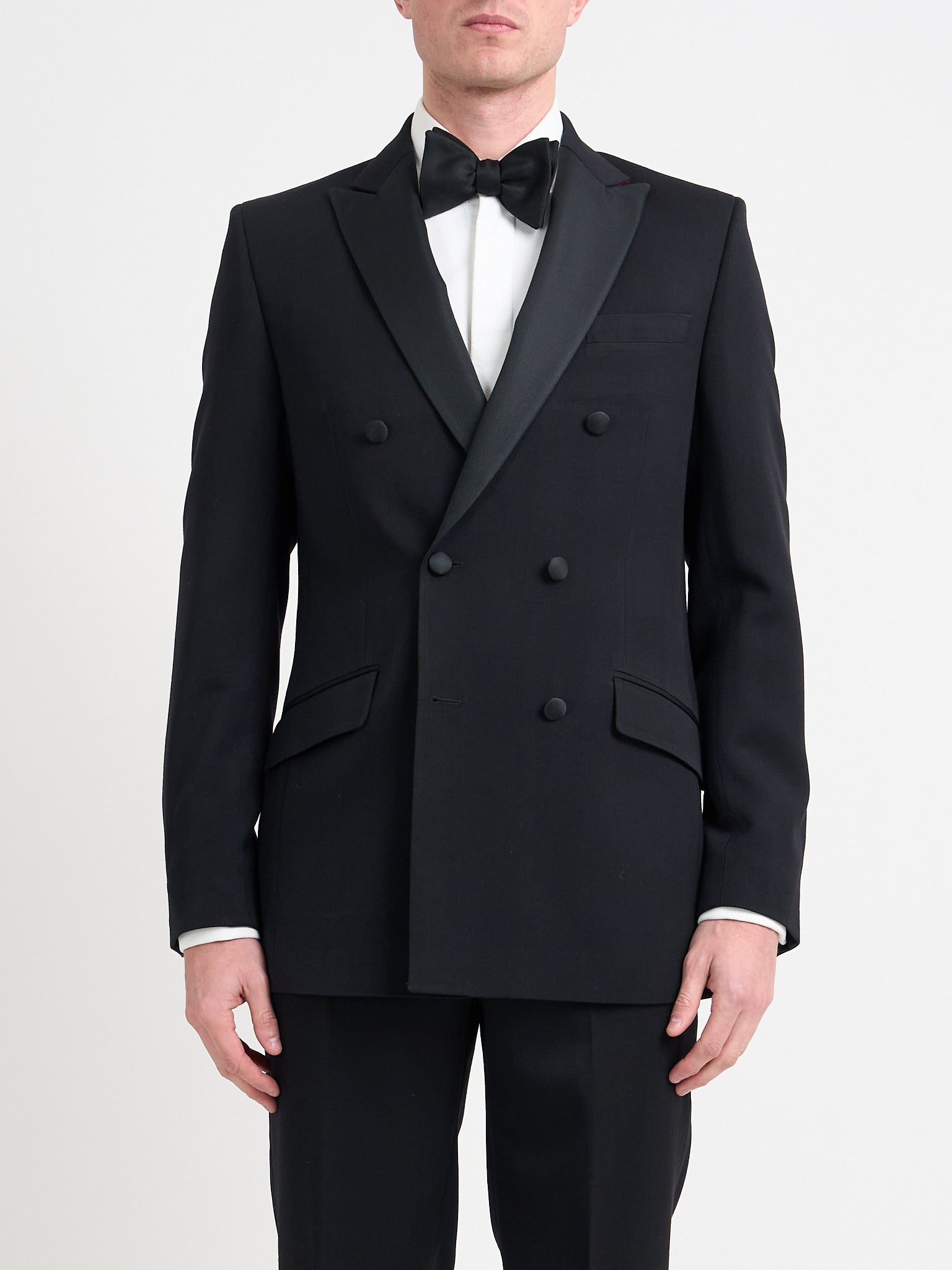 Black Hampton Wool Double Breasted Dinner Jacket
