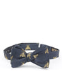 Navy Gold Bees Silk Bow Tie