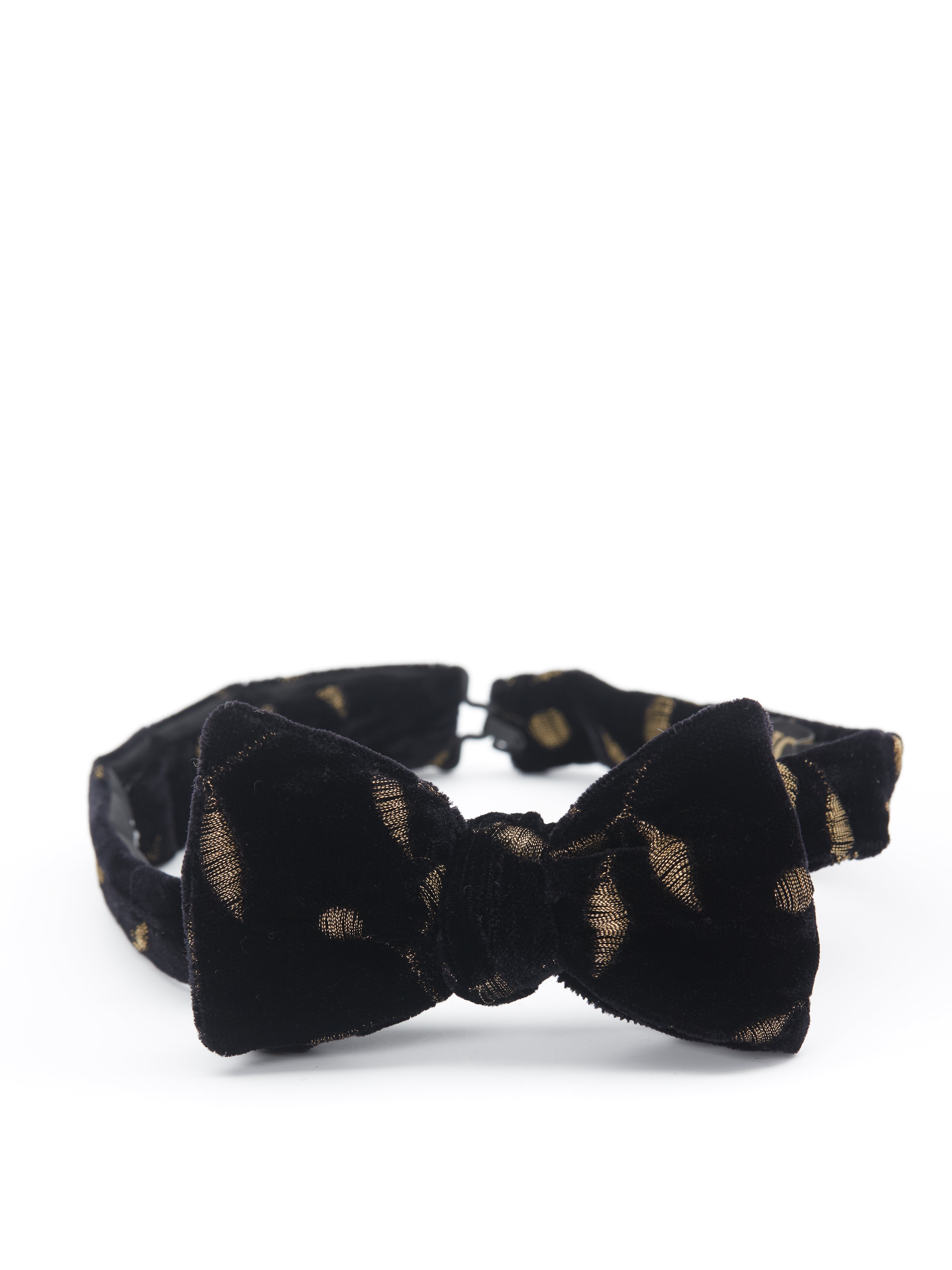 Black Lurex Berries Silk/Rayon Large Party Bow Tie