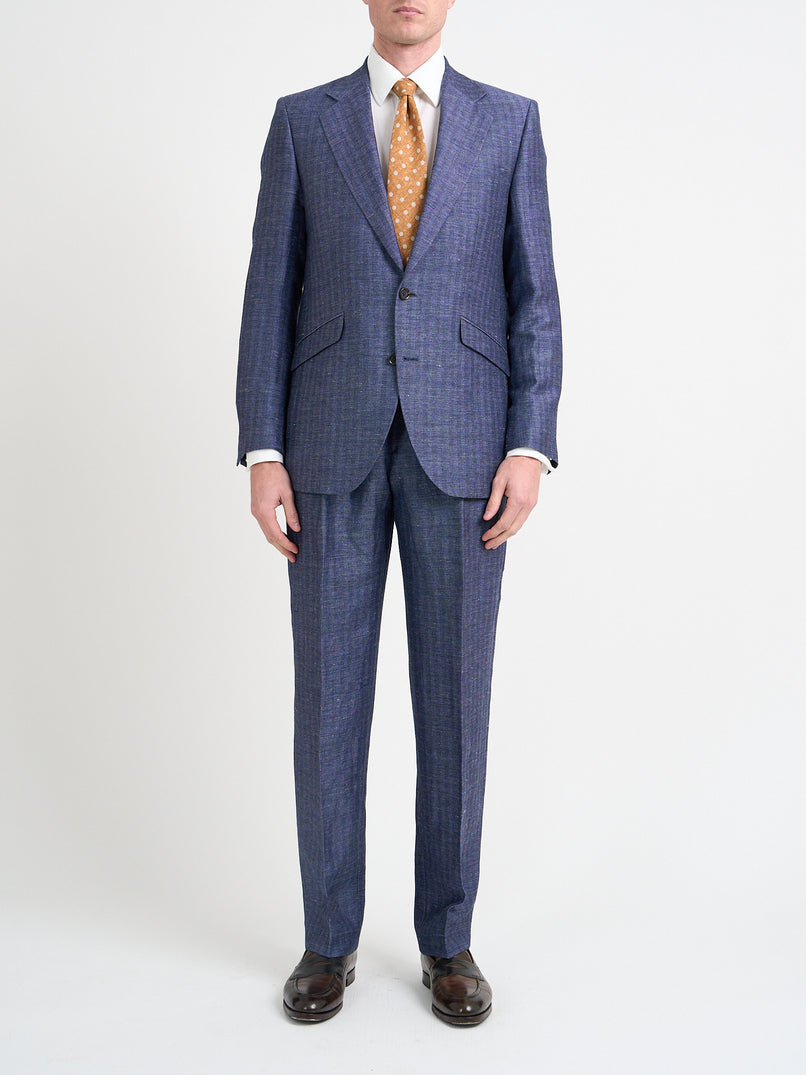 French Blue Compton Herringbone Unlined Cooper Jacket