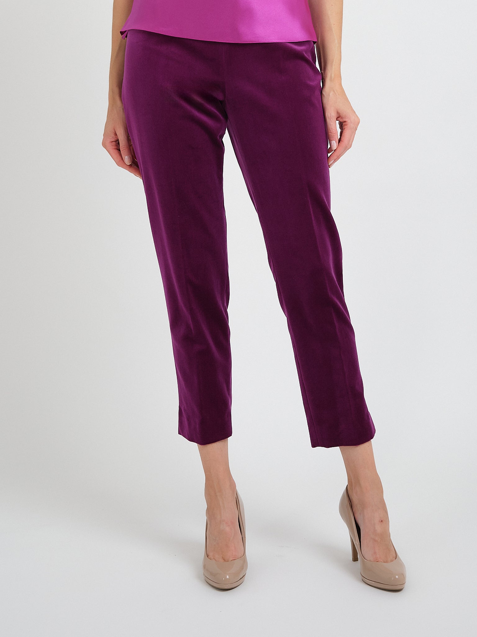 Cigarette Trousers Iberian Wine Cotton Velvet