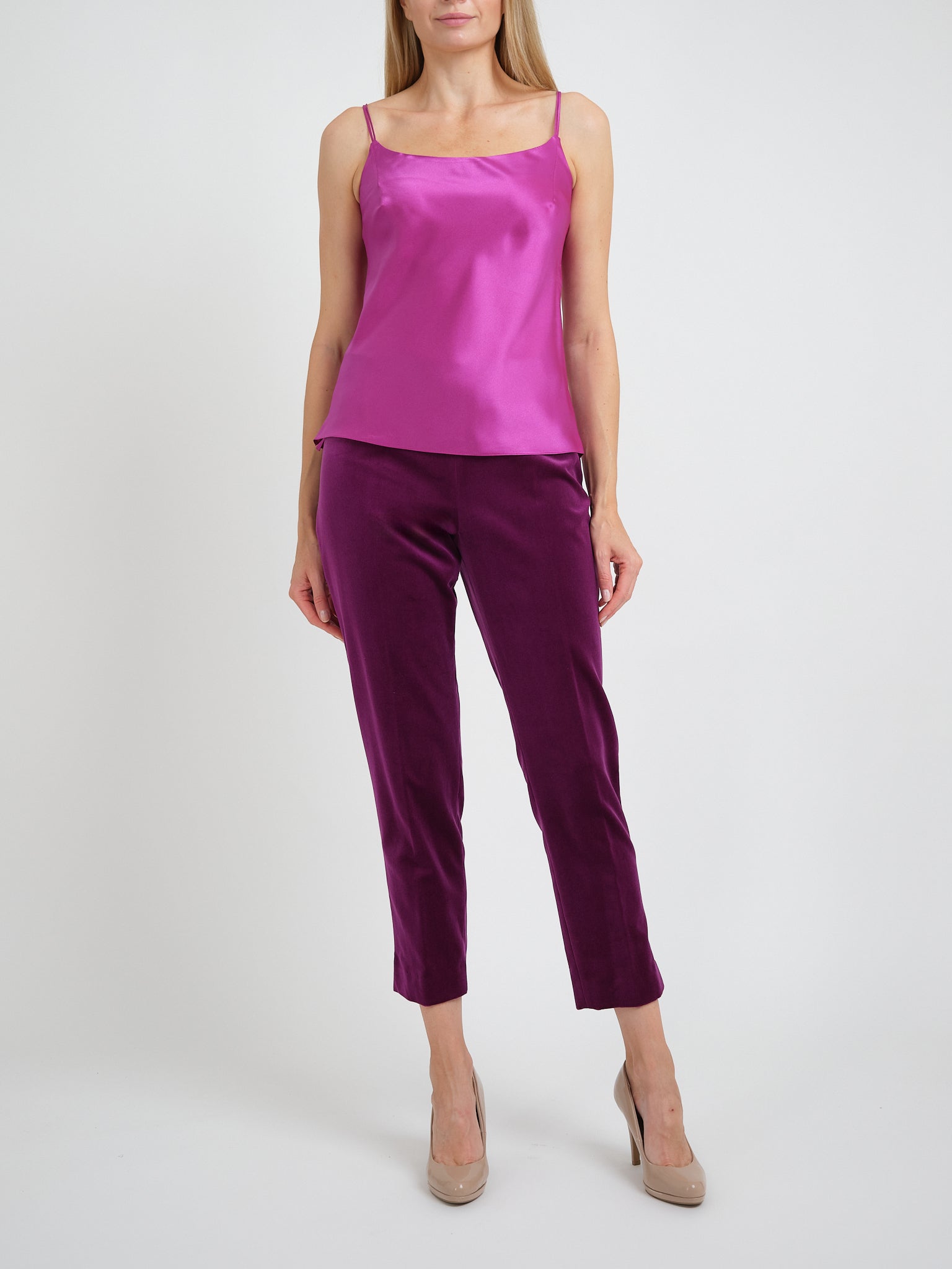 Cigarette Trousers Iberian Wine Cotton Velvet