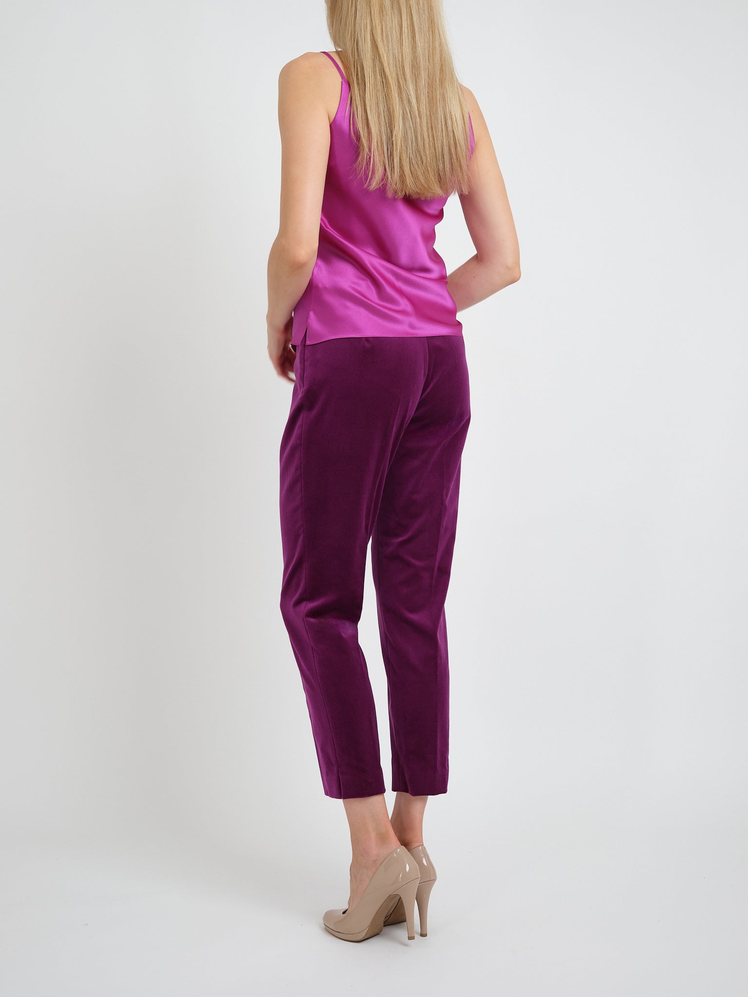 Cigarette Trousers Iberian Wine Cotton Velvet