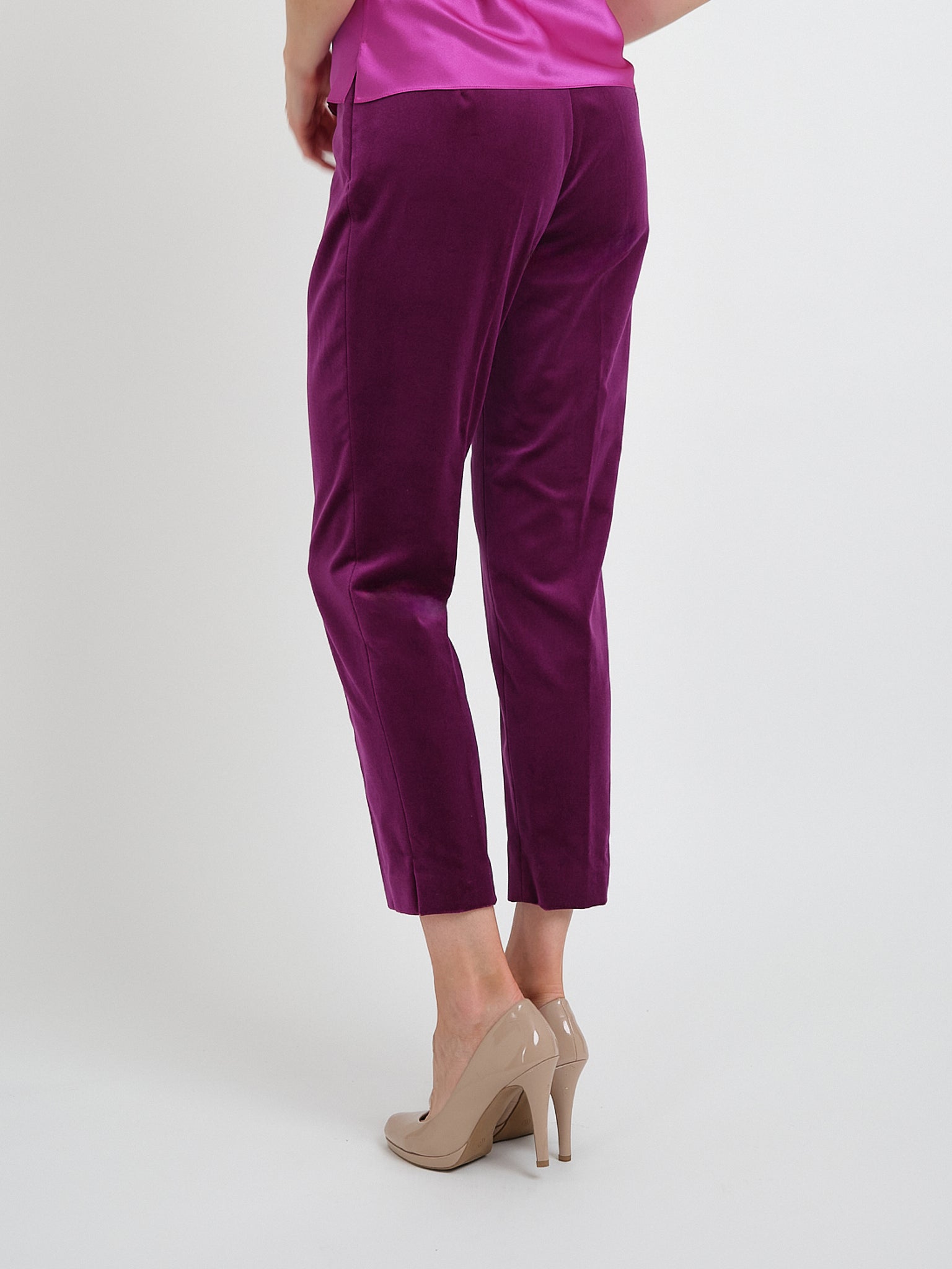 Cigarette Trousers Iberian Wine Cotton Velvet