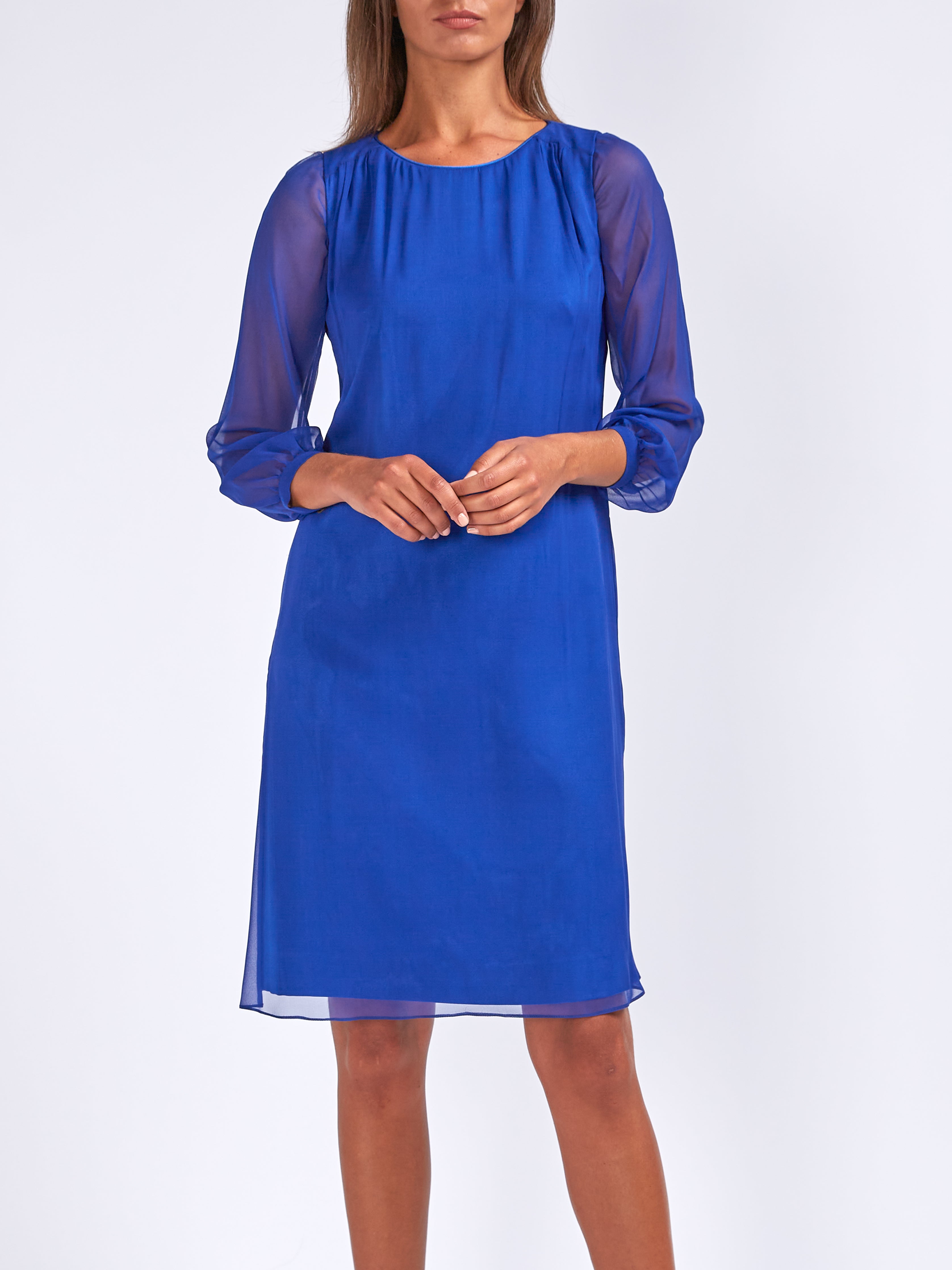 Louisa Dress French Navy Plain Georgette – Favourbrook