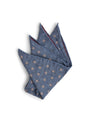 Blue Monmouth Cotton/Wool Pocket Square
