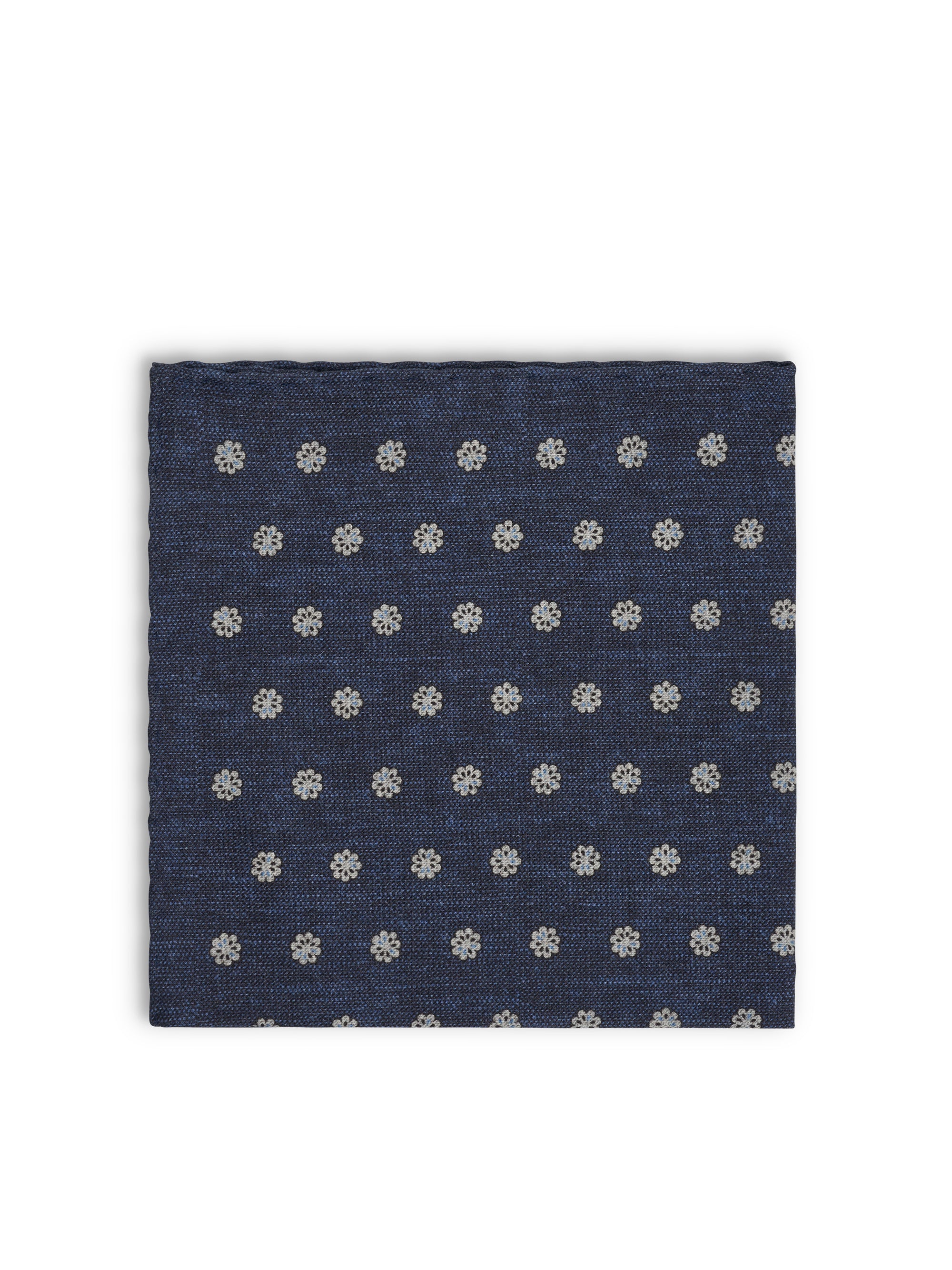 Navy Monmouth Cotton/Wool Pocket Square