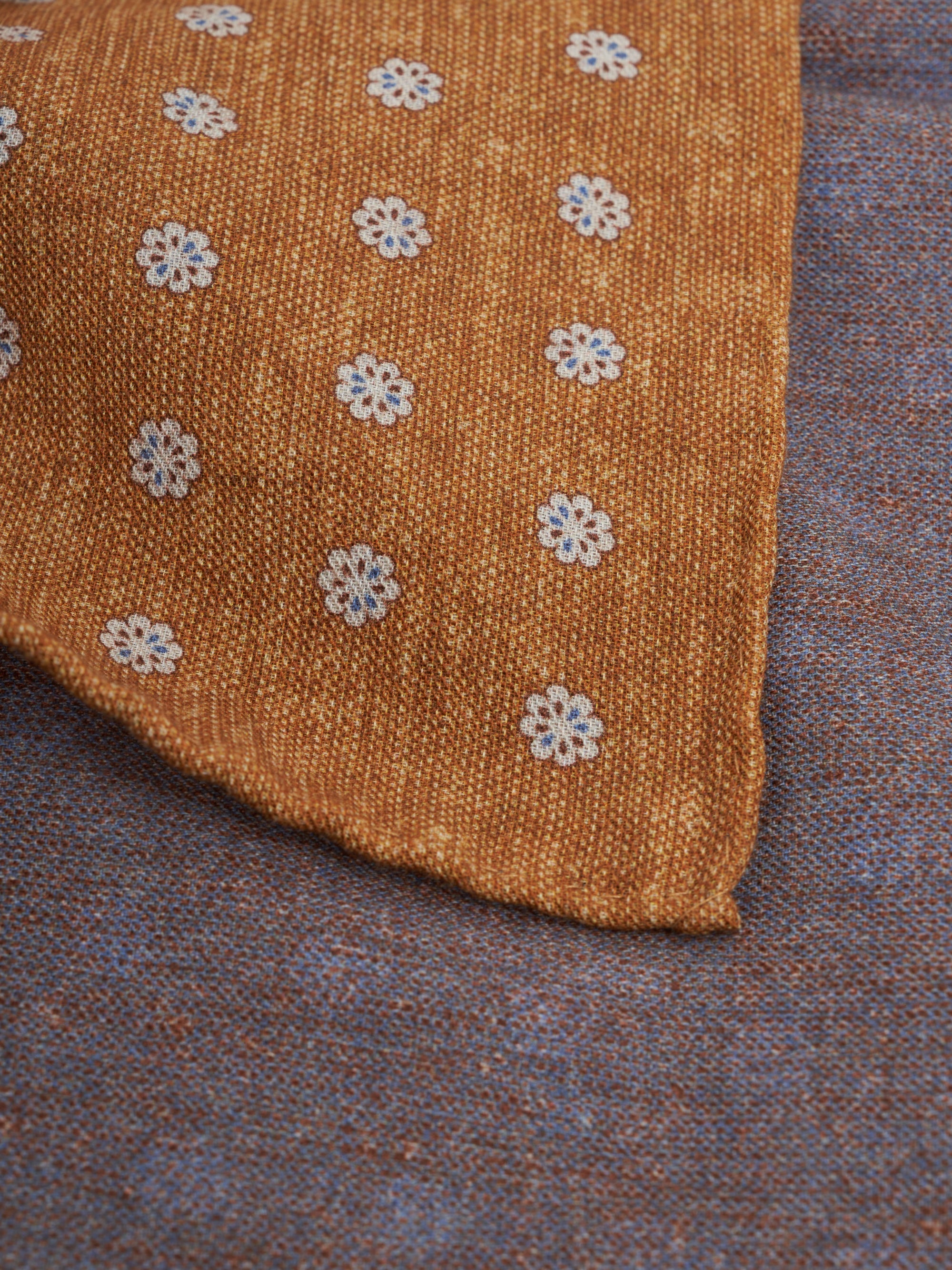 Yellow Monmouth Cotton/Wool Pocket Square