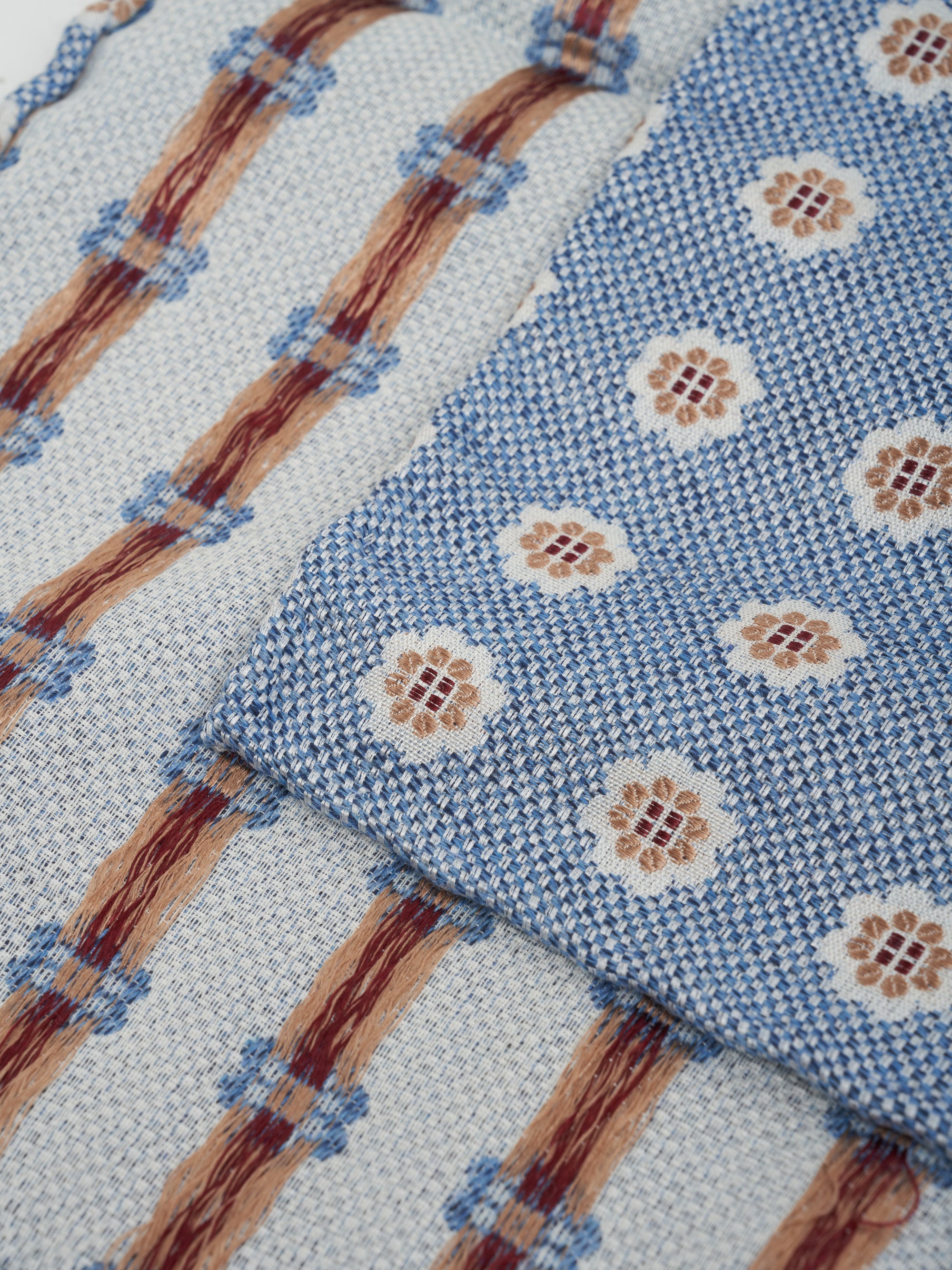 Blue Selworthy Silk/Cotton Pocket Square