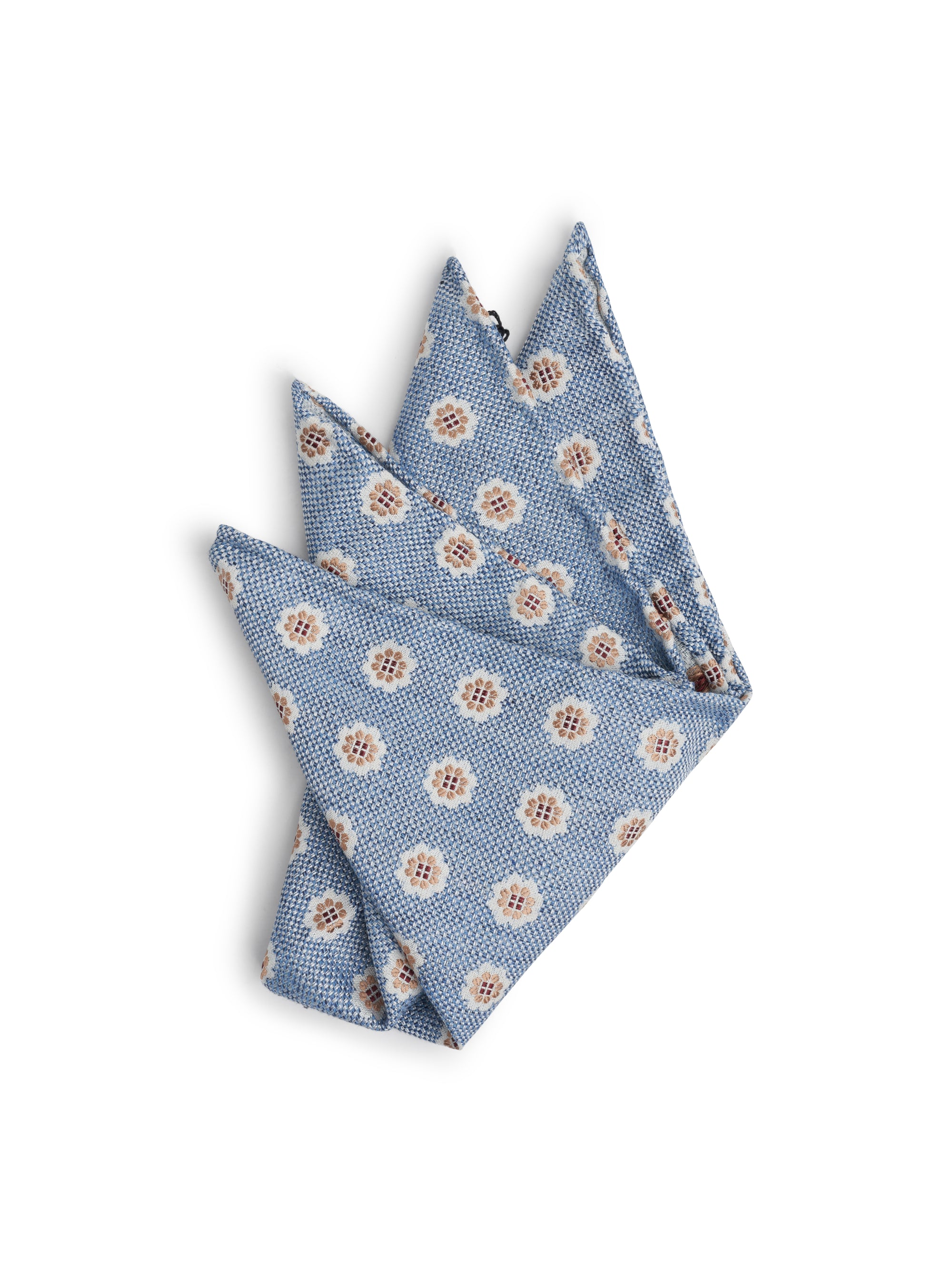 Blue Selworthy Silk/Cotton Pocket Square