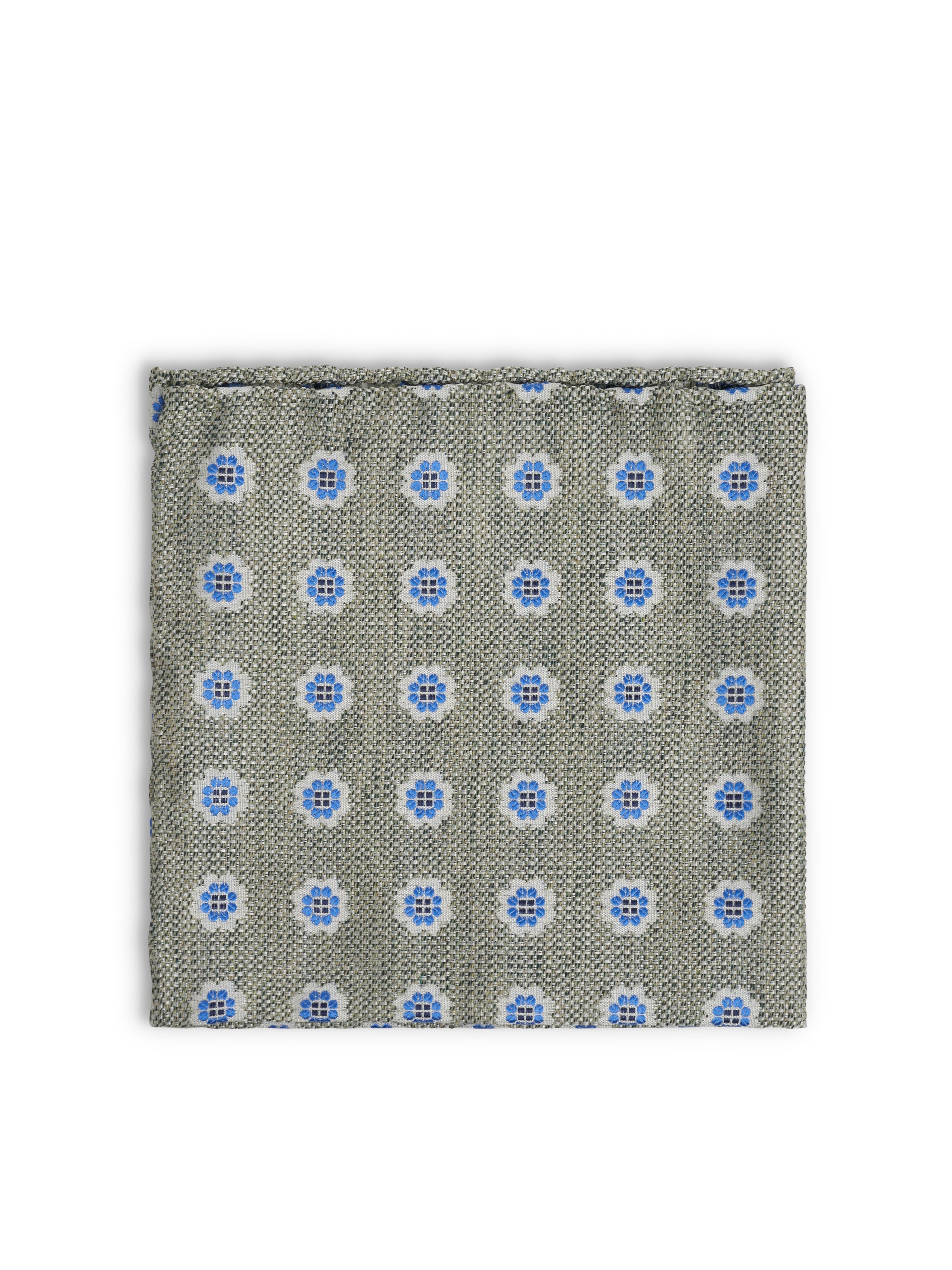 Green Selworthy Silk/Cotton Pocket Square