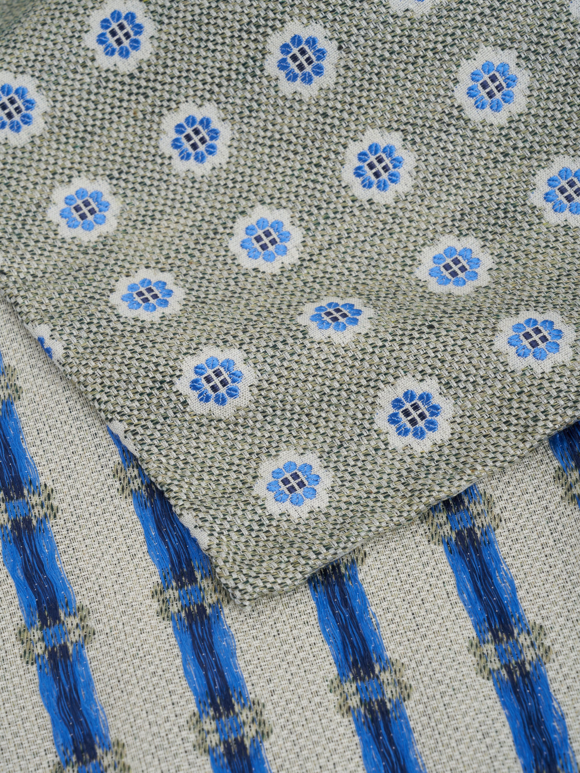 Green Selworthy Silk/Cotton Pocket Square