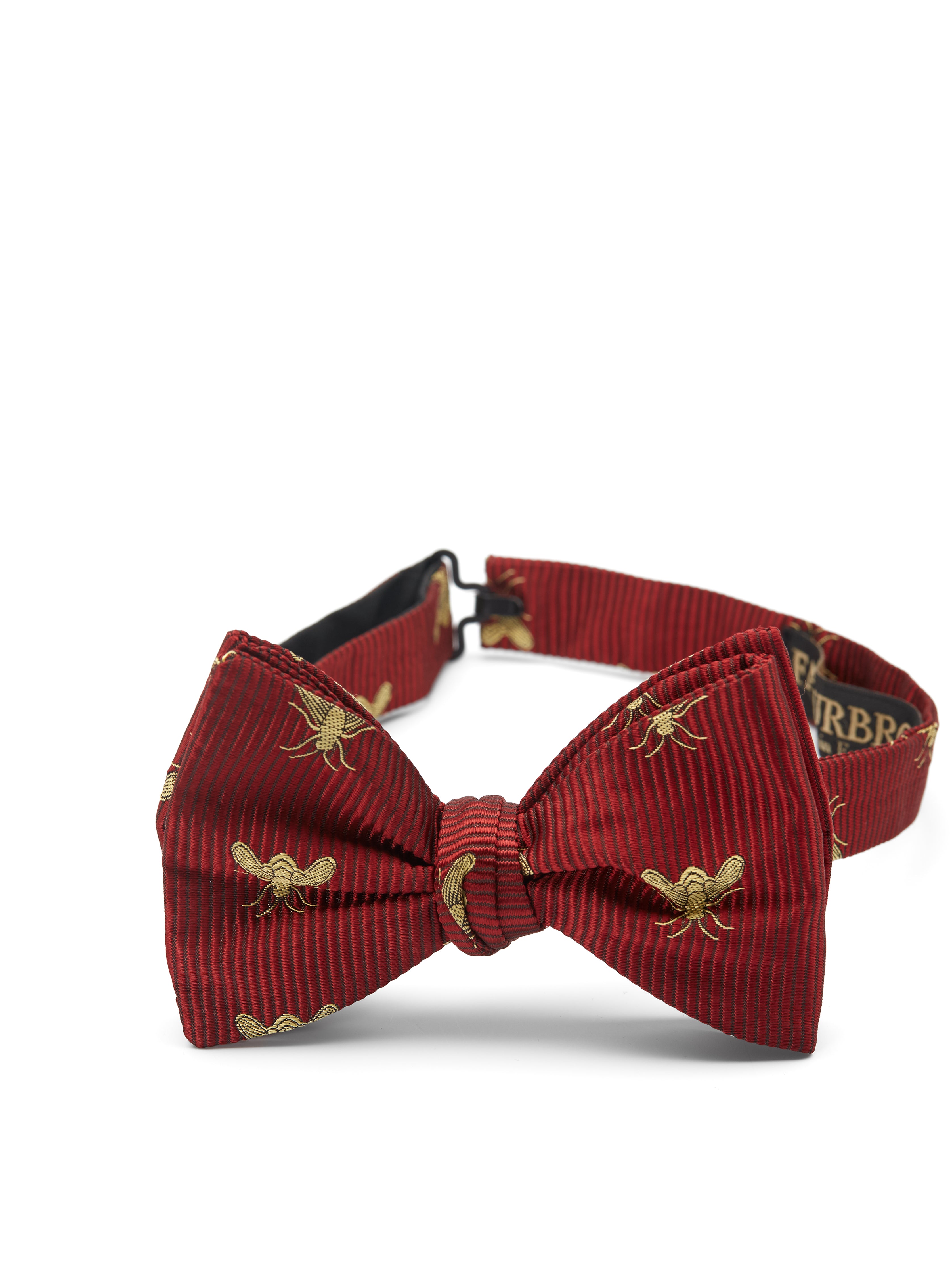Red Gold Bees Silk Large Party Bow Tie