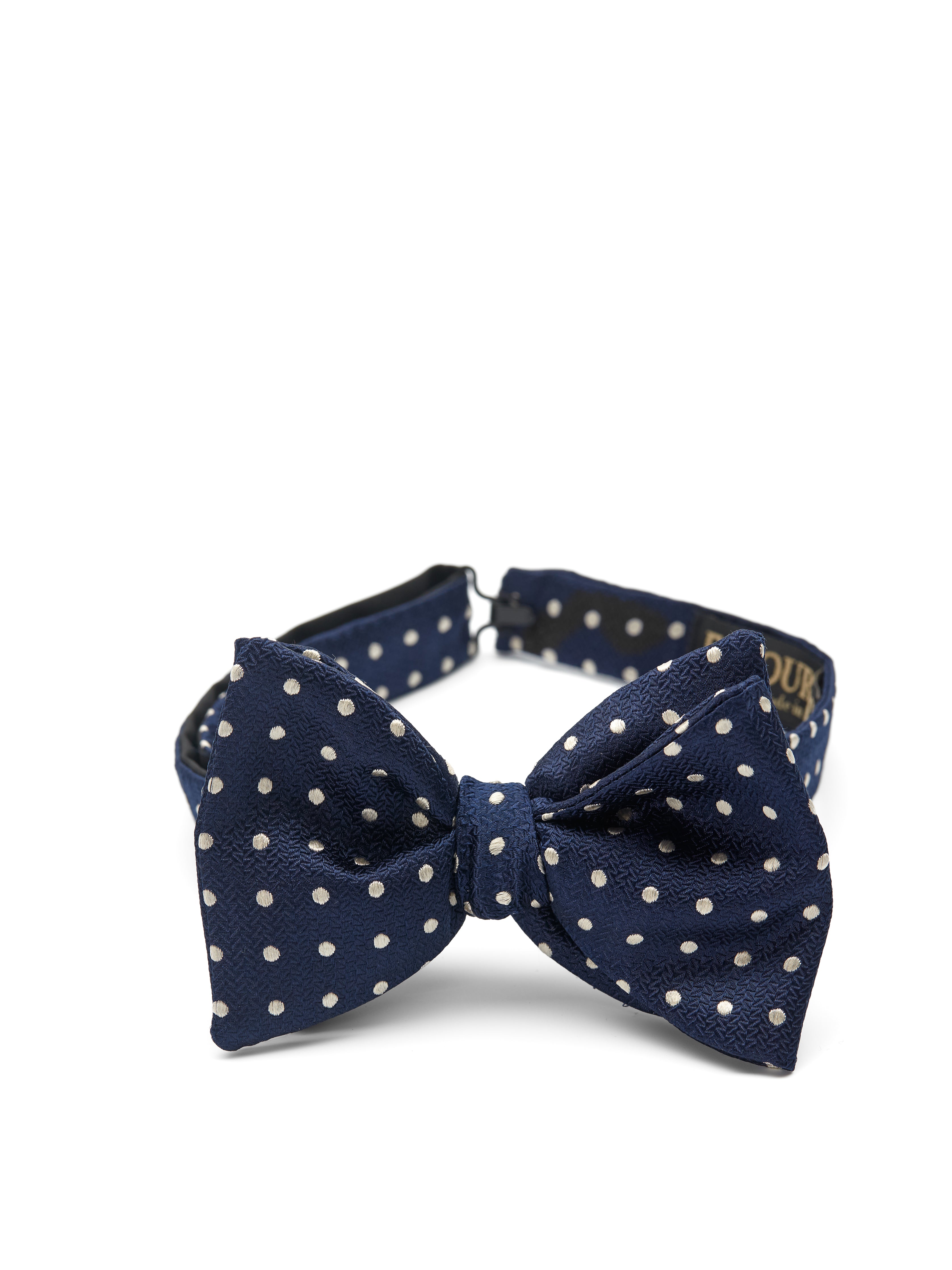 Navy Pickwick Silk Large Party Bow Tie