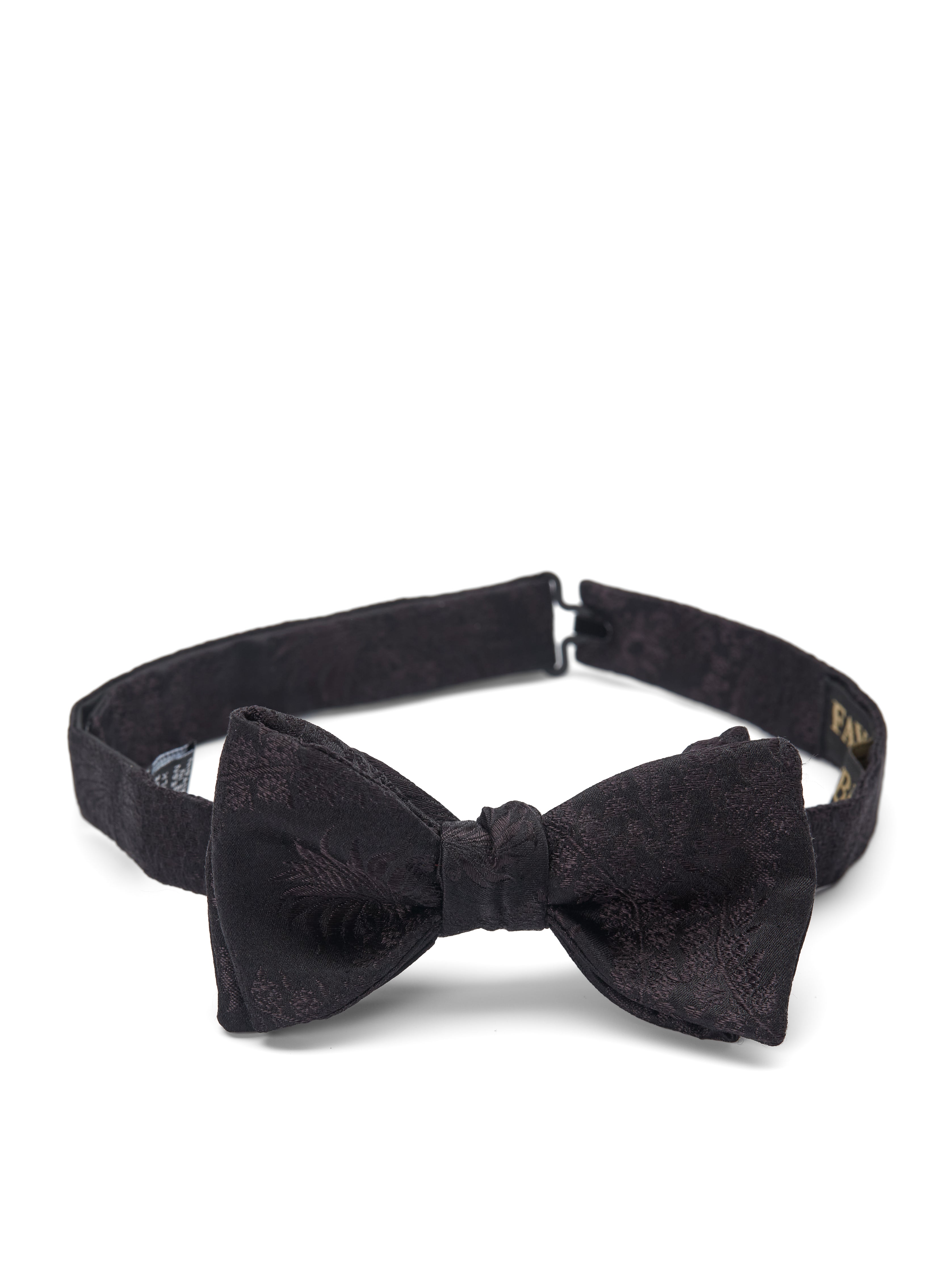 Black Deco Jacquard Silk Bow Tie