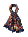Navy Woodstock Wool Scarf