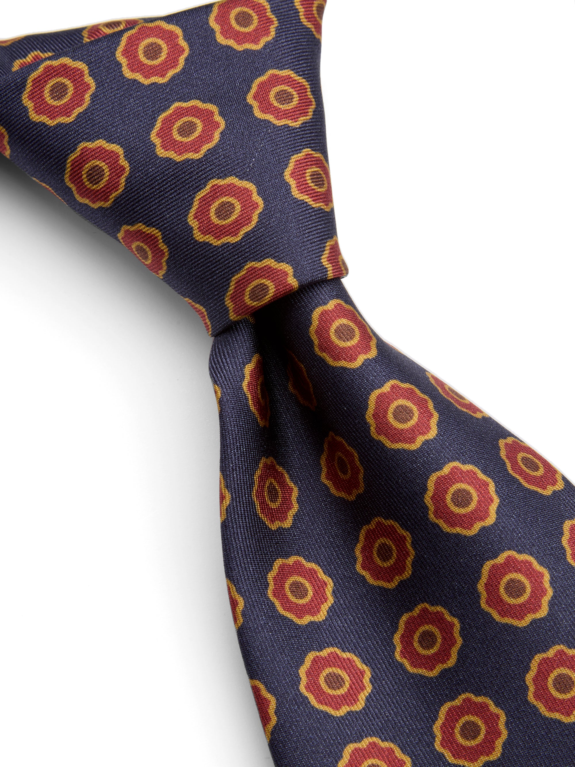 Navy Firle Silk Tie