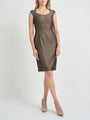 Josephine Dress Burmese Brown Reverse Connaught Silk