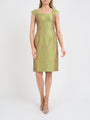 Marie Dress Cactus Green Silk Douppion