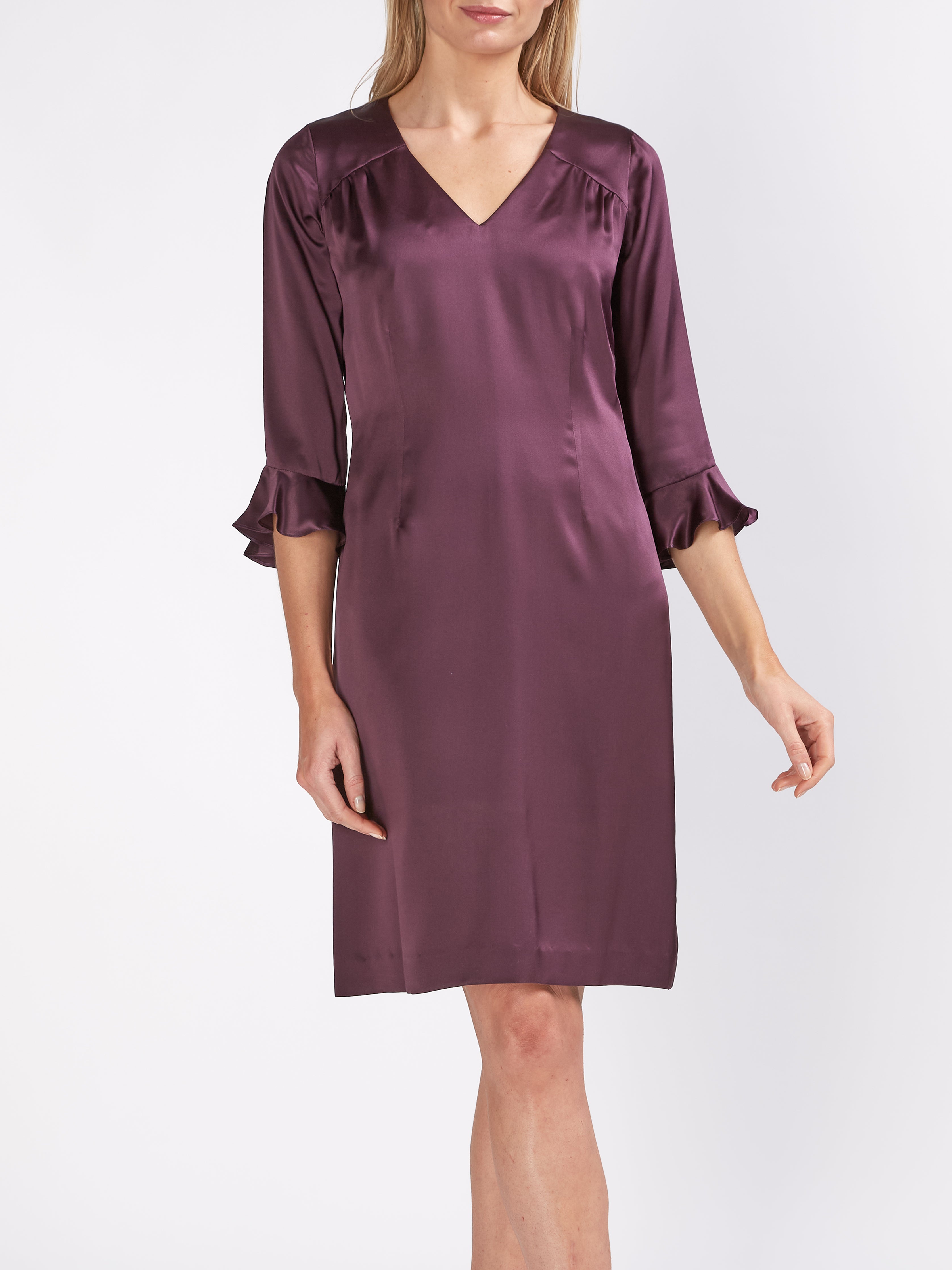 Plum silk clearance dress