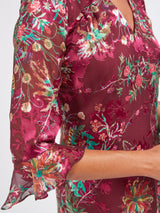 Bella Dress Fuchsia Davenport Silk Devore Chiffon