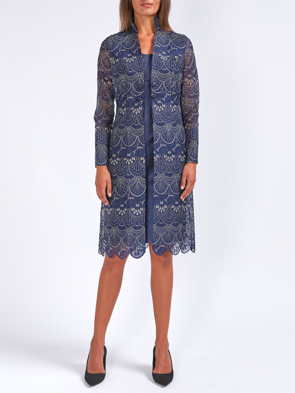 Belgravia Coat Midnight Dafydd Silk Organza