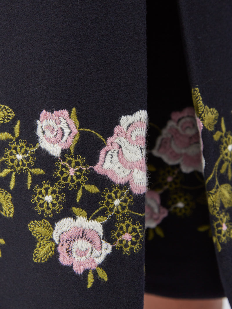 Bloomsbury Martingale Coat Midnight Pink Greenwood Wool