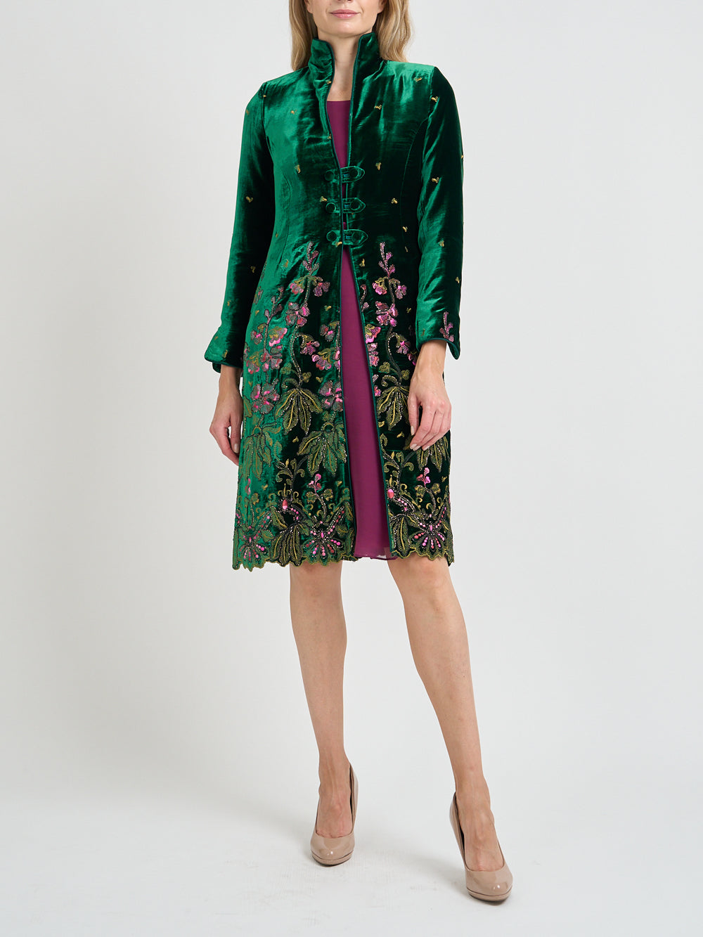 Westminster Coat Green Althorp Silk Velvet