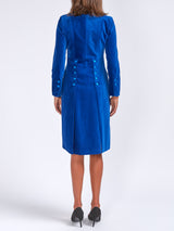 Eton coat Marine Blue Cotton Velvet