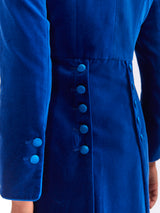 Eton coat Marine Blue Cotton Velvet