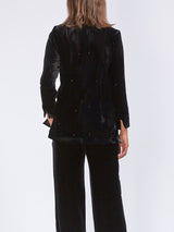 Lounge Jacket Black Crystal Silk Velvet