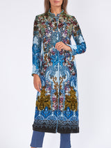Carnaby coat Blue Rhydian Silk Velvet