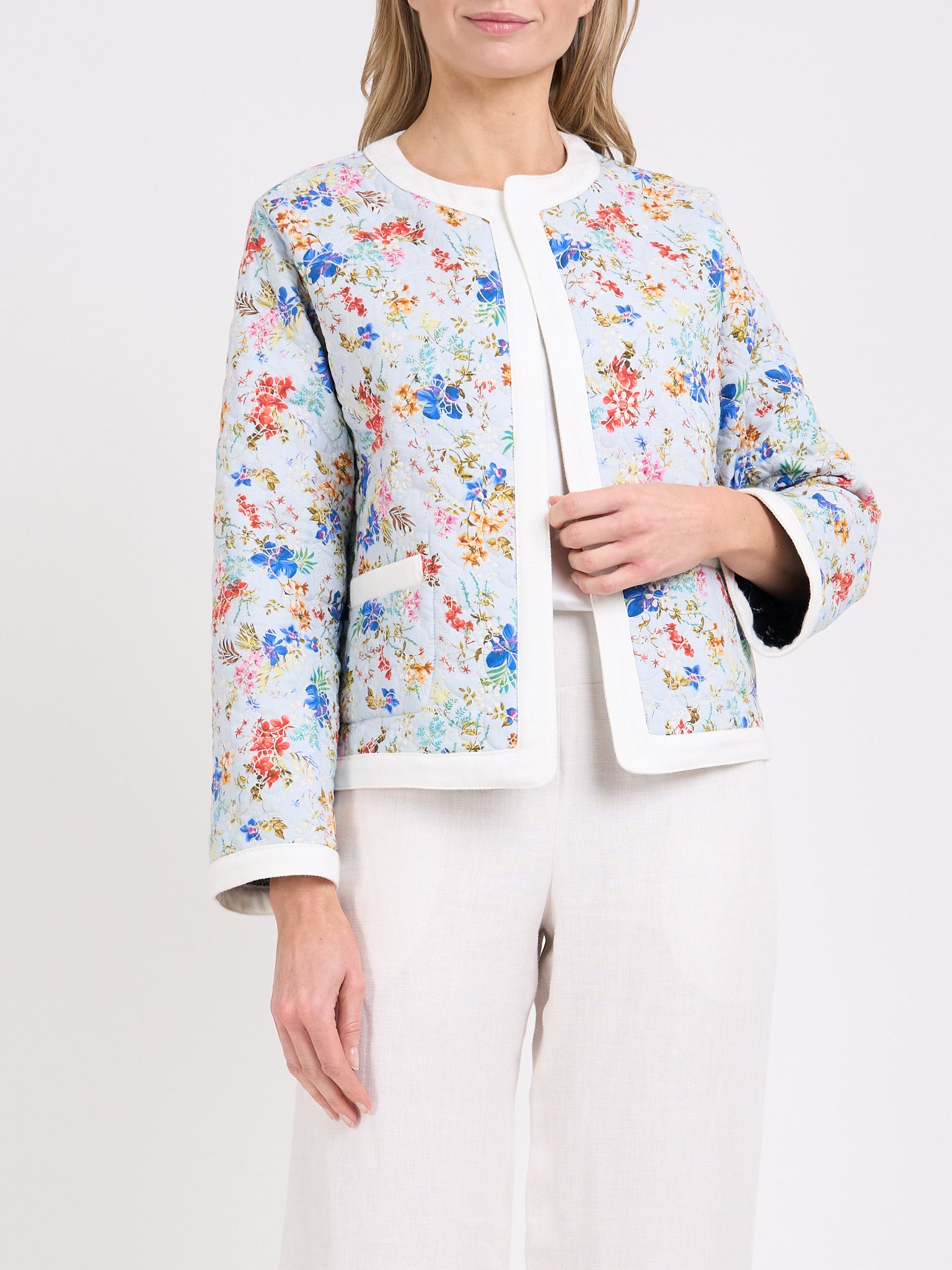 Reversible Balham Jacket Navy Multi Brampton Cotton