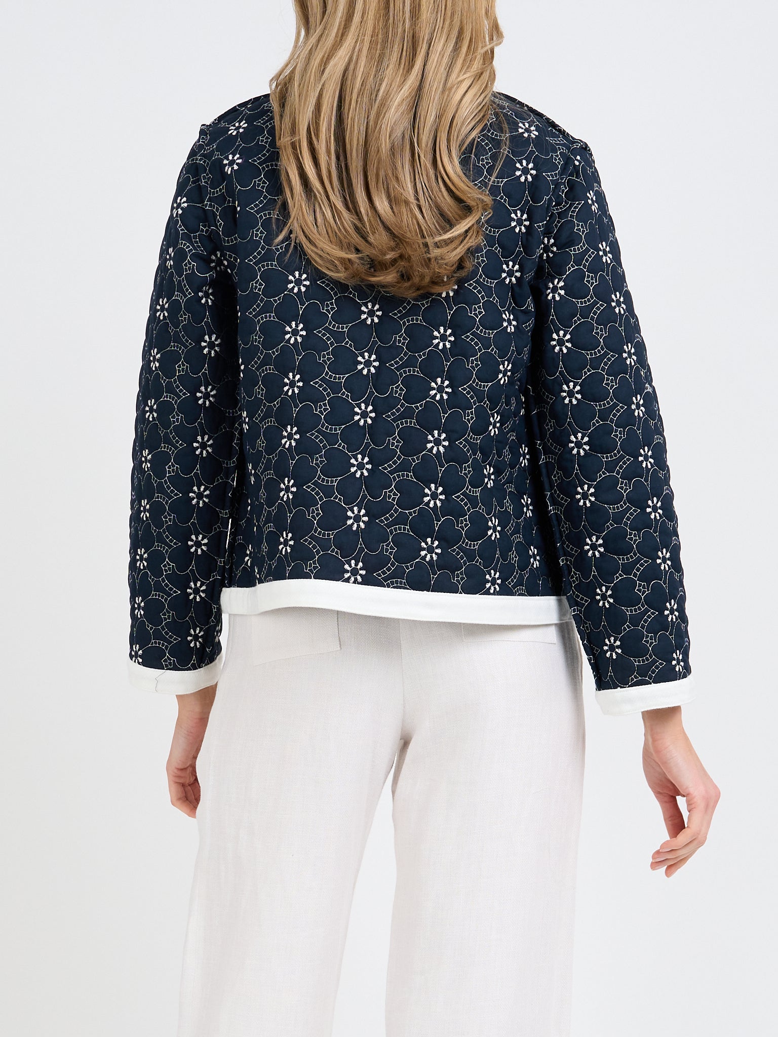 Reversible Balham Jacket Navy Multi Brampton Cotton