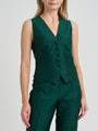 Waistcoat Single-Breasted Evergreen Silk Douppion