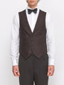 Burgundy Vincent Wool Single Breasted 4 Button Piped Waistcoat